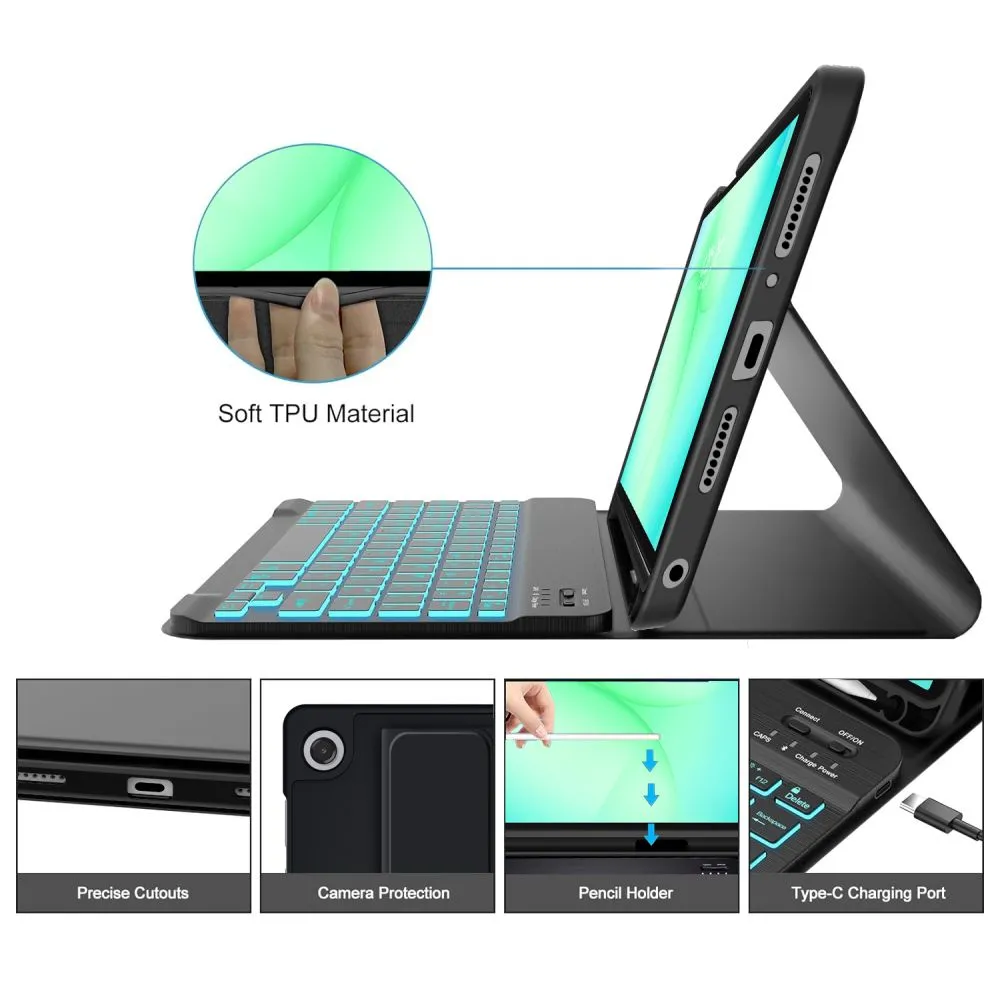 Samsung Galaxy Tab A11 Plus 11.0 tahvelarvuti ümbris must TECH-PROTECT SC PEN + KEYBOARD