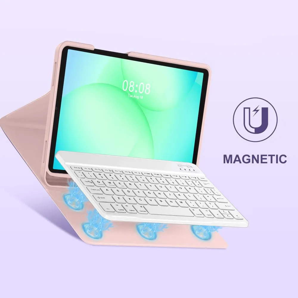 Samsung Galaxy Tab A11 Plus 11.0 tablet skal, fodral rosa TECH-PROTECT SC PEN + KEYBOARD