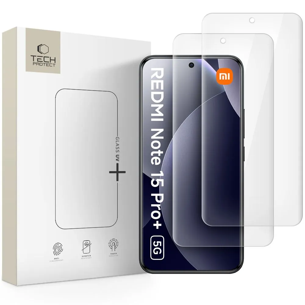 Xiaomi RedMi Note 15 Pro Plus 5G kaitseklaas TECH-PROTECT GLASS UV+ 2-PACK