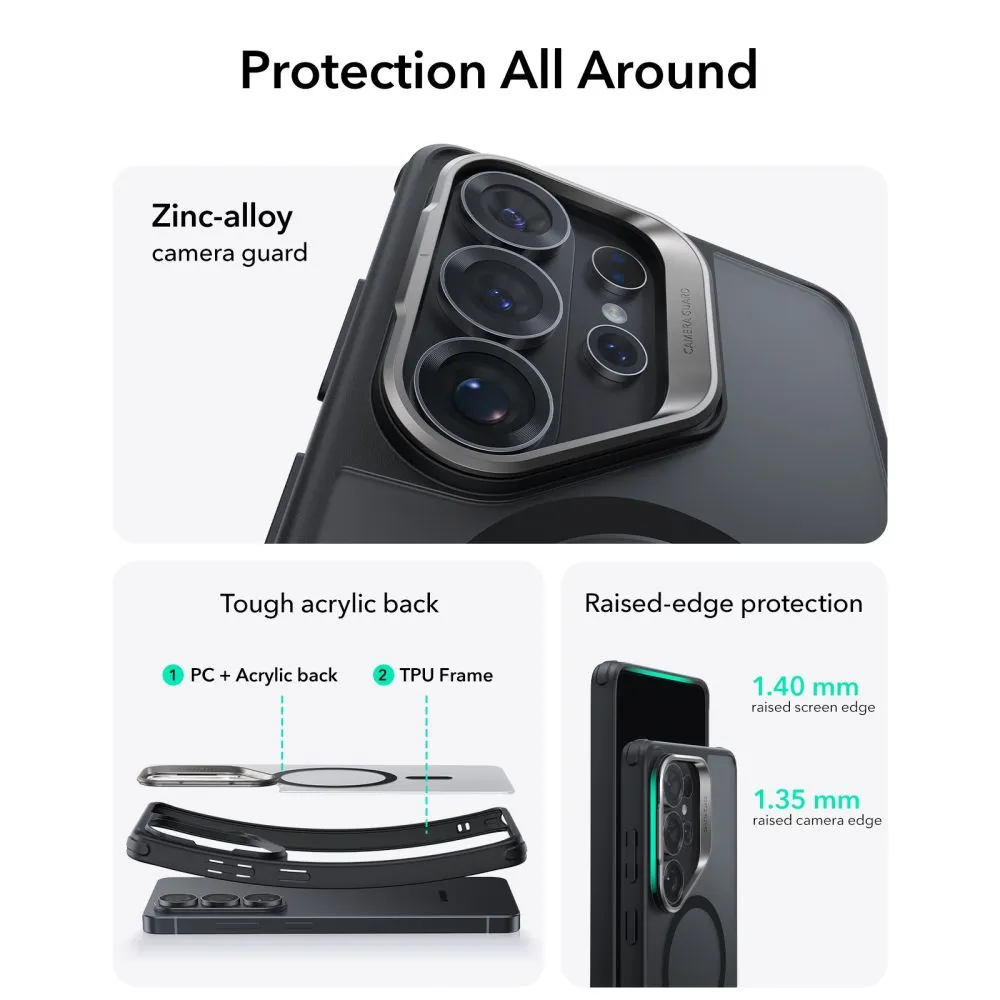 Samsung Galaxy S26 Ultra Telefona vāciņš melns ESR CLASSIC HYBRID KICKSTAND MAGSAFE