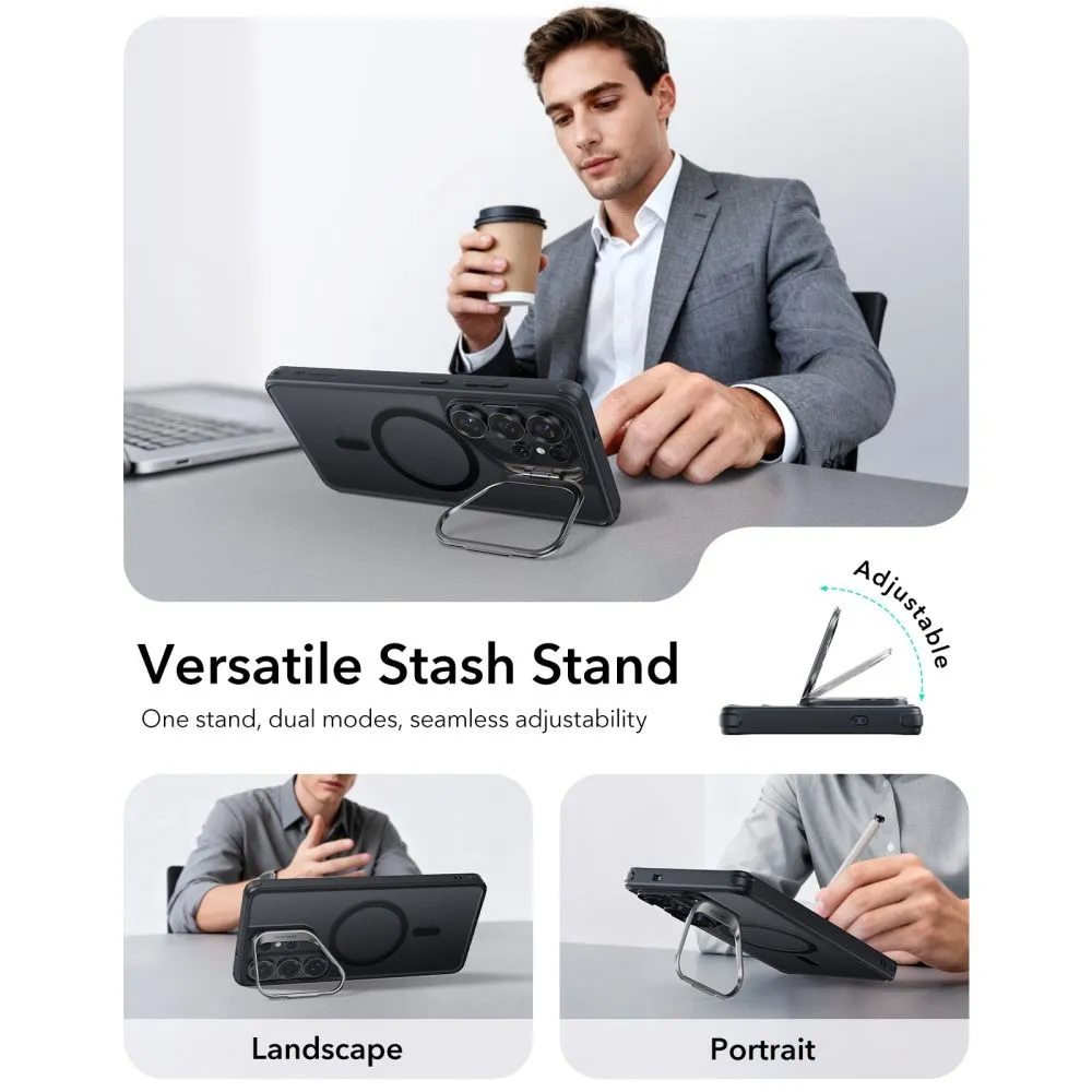 Samsung Galaxy S26 Ultra Telefona vāciņš melns ESR CLASSIC HYBRID KICKSTAND MAGSAFE