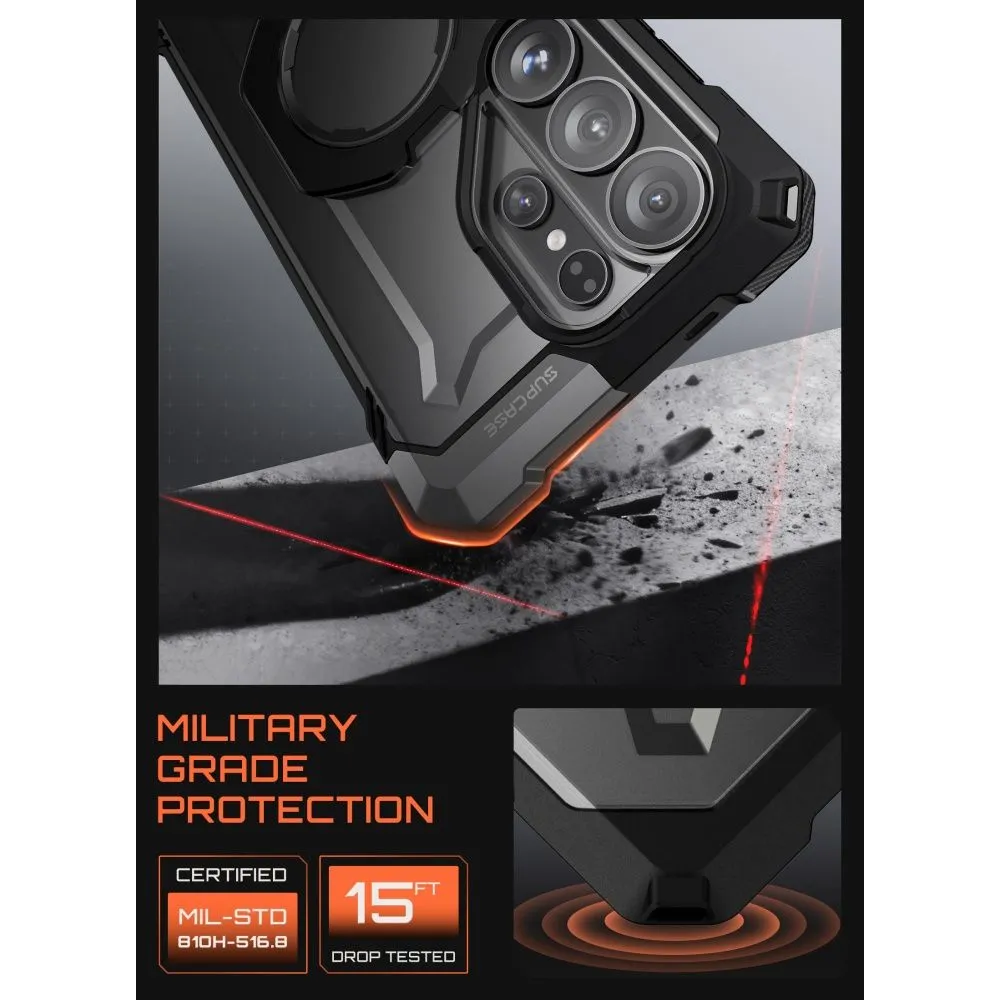 Samsung Galaxy S26 Ultra Telefona vāciņš melns SUPCASE UB GRIP MAG MAGSAFE