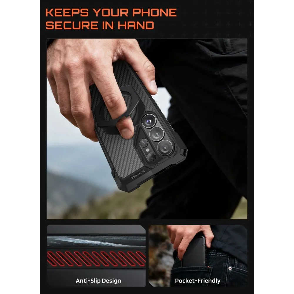 Samsung Galaxy S26 Ultra Telefona vāciņš melns SUPCASE UB GRIP MAG MAGSAFE