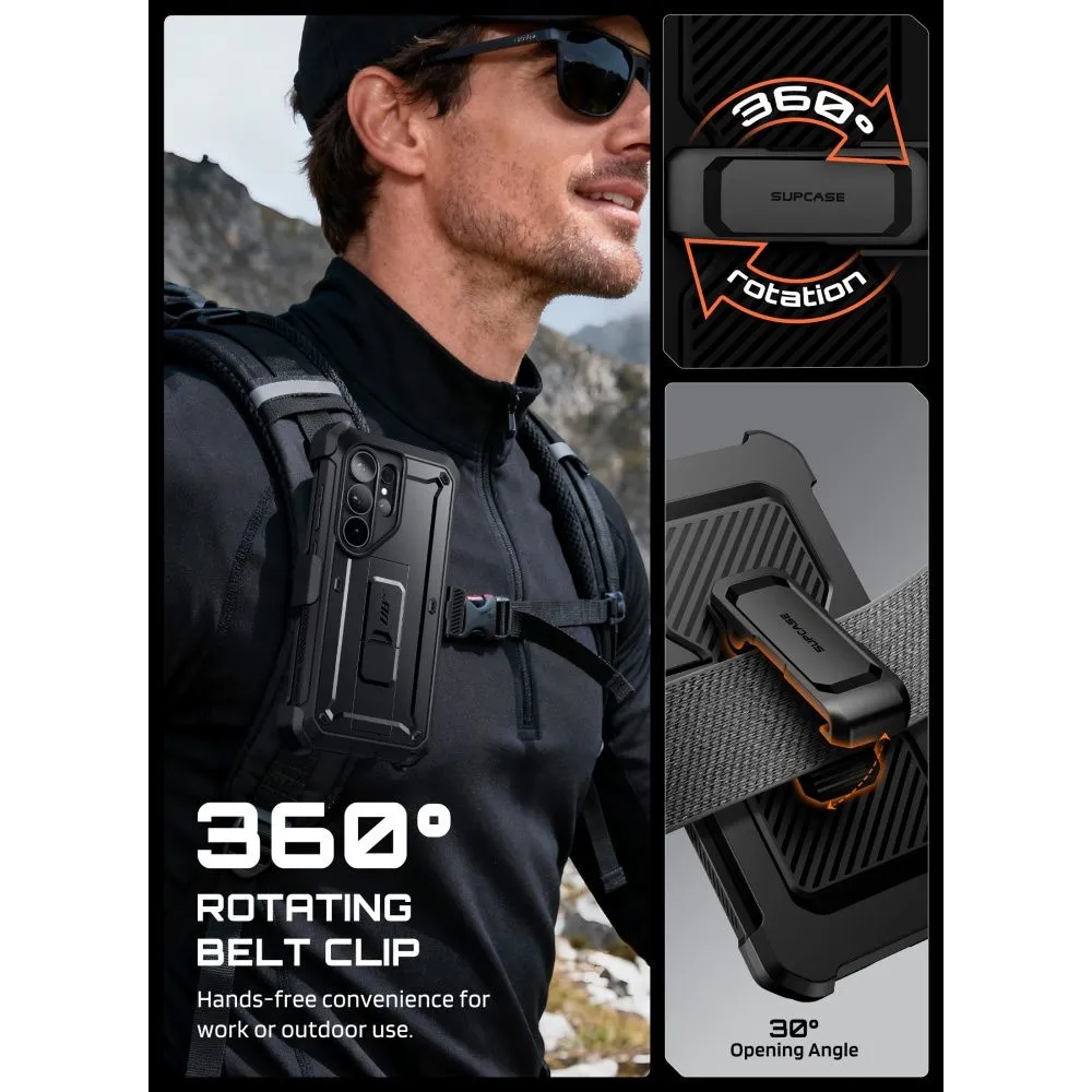 Samsung Galaxy S26 Ultra Telefona vāciņš melns SUPCASE UNICORN BEETLE PRO & TEMPERED GLASS 2-PACK