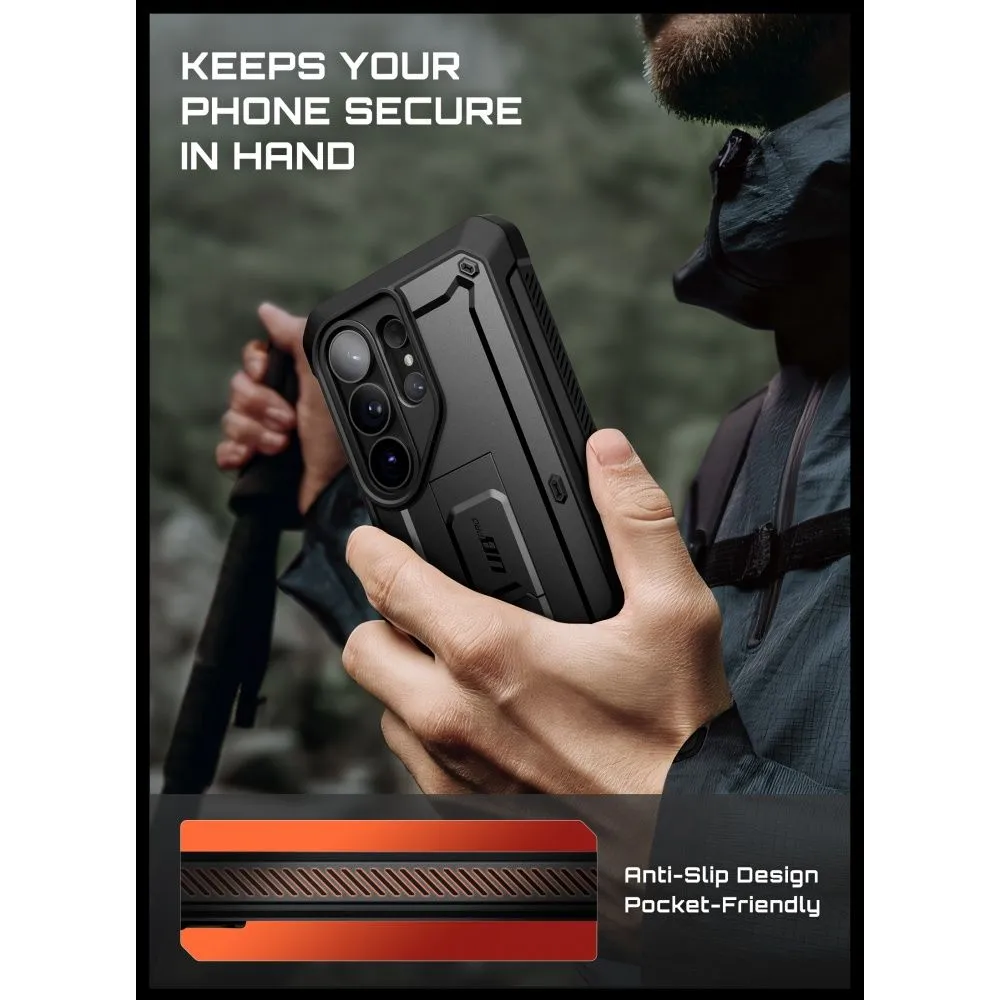 Samsung Galaxy S26 Ultra Telefona vāciņš melns SUPCASE UNICORN BEETLE PRO & TEMPERED GLASS 2-PACK