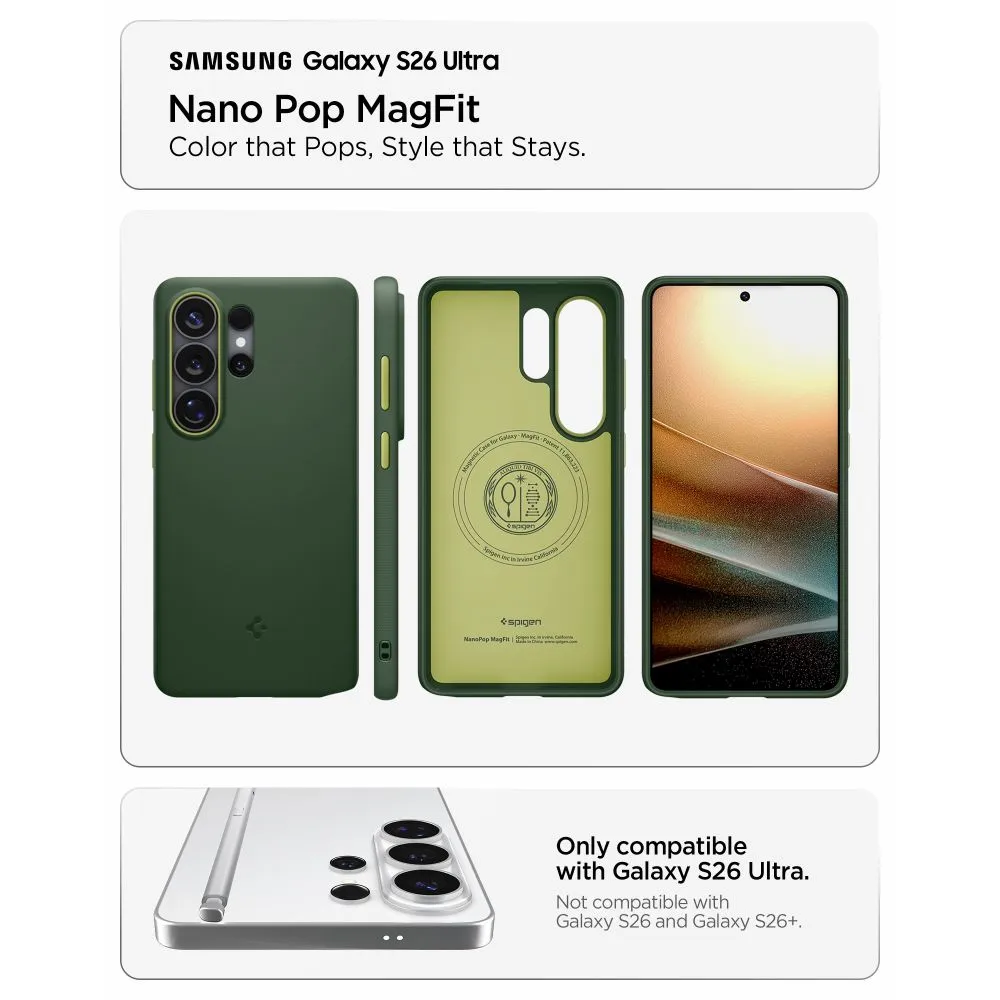 Samsung Galaxy S26 Ultra Telefona vāciņš zaļš SPIGEN NANO POP MAG MAGSAFE