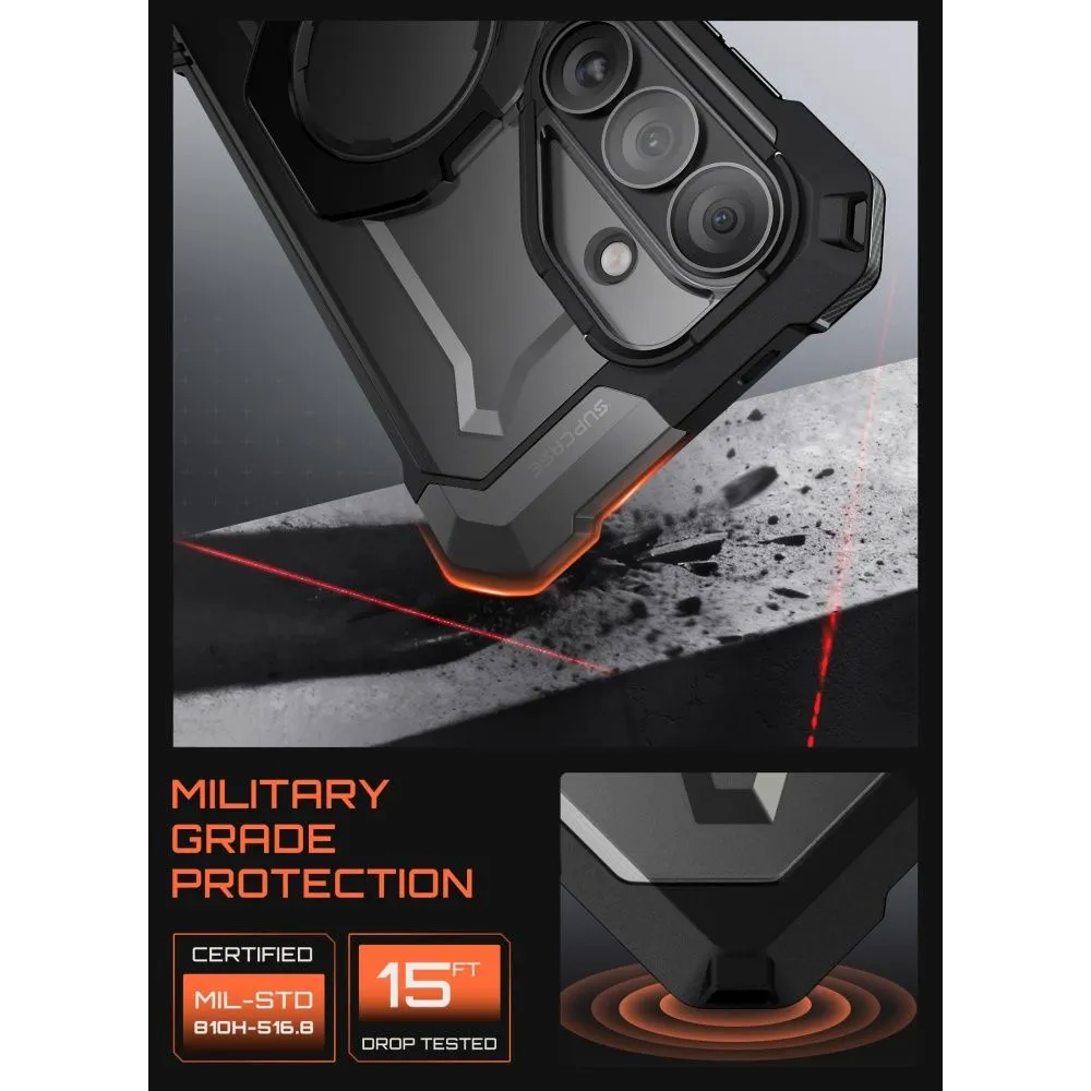 Samsung Galaxy S26 Telefona vāciņš melns SUPCASE UB GRIP MAG MAGSAFE