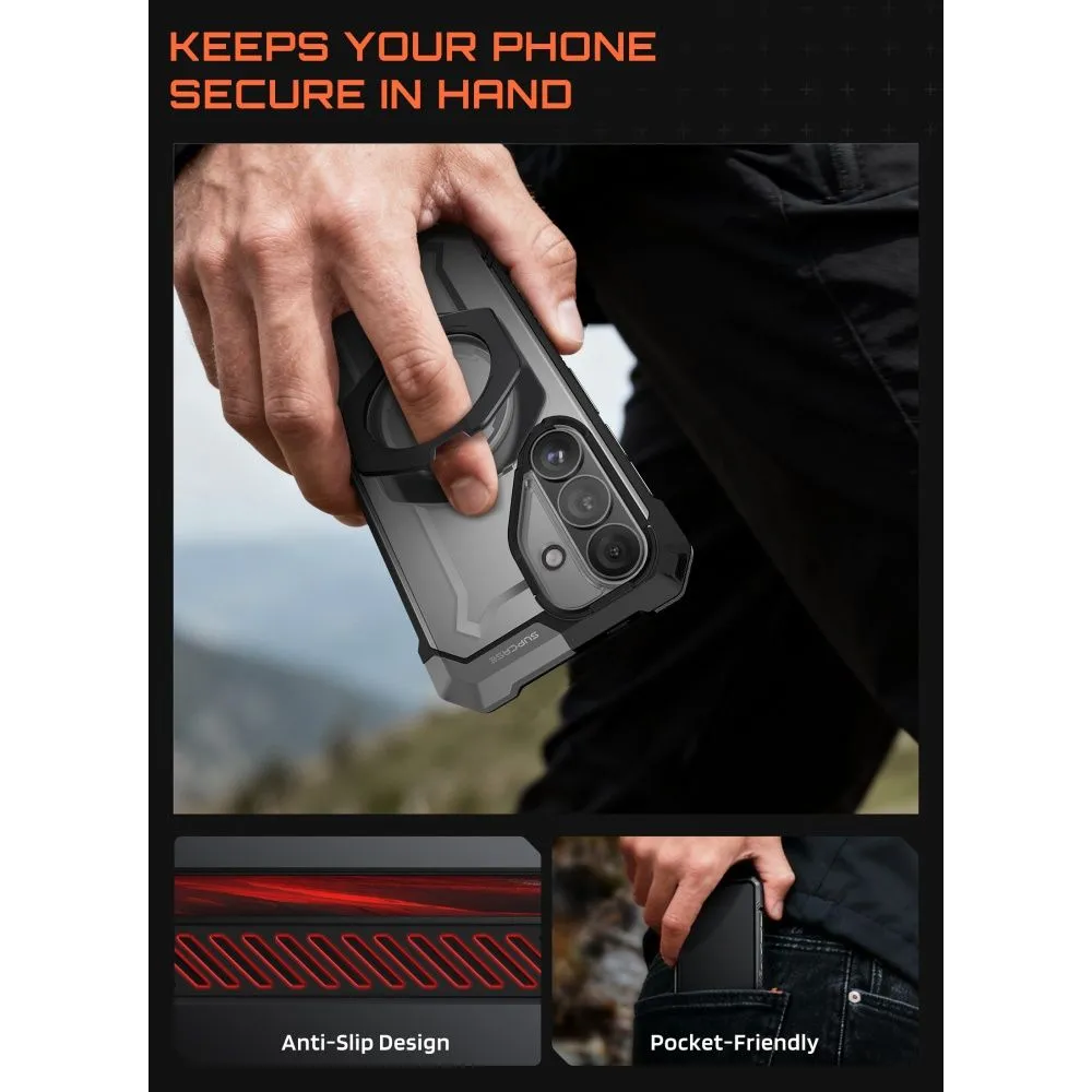 Samsung Galaxy S26 Telefona vāciņš melns SUPCASE UB GRIP MAG MAGSAFE