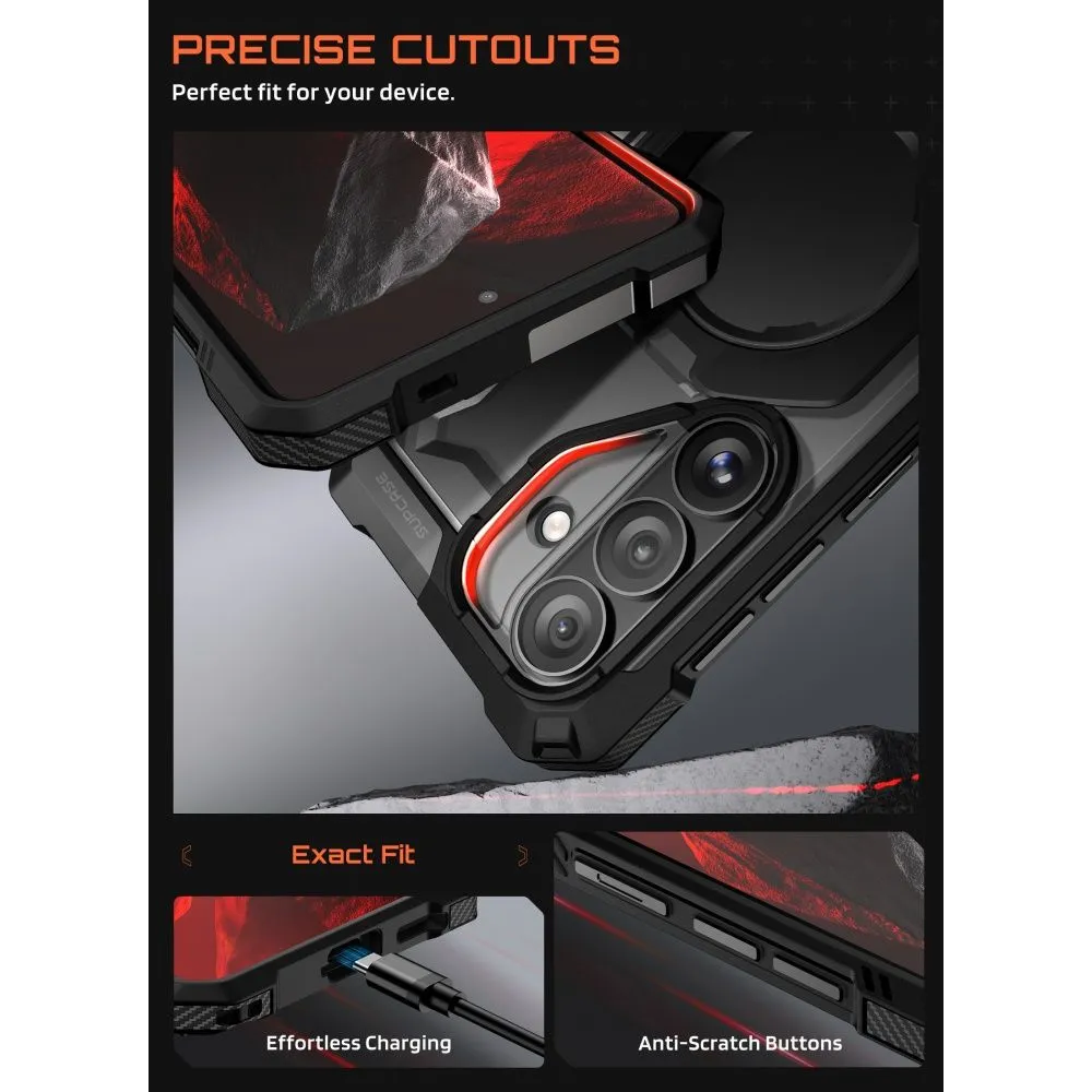 Samsung Galaxy S26 Telefona vāciņš melns SUPCASE UB GRIP MAG MAGSAFE