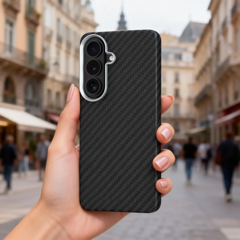 Samsung Galaxy S26 Telefona vāciņš melns TECH-PROTECT ION CARBON MAGSAFE