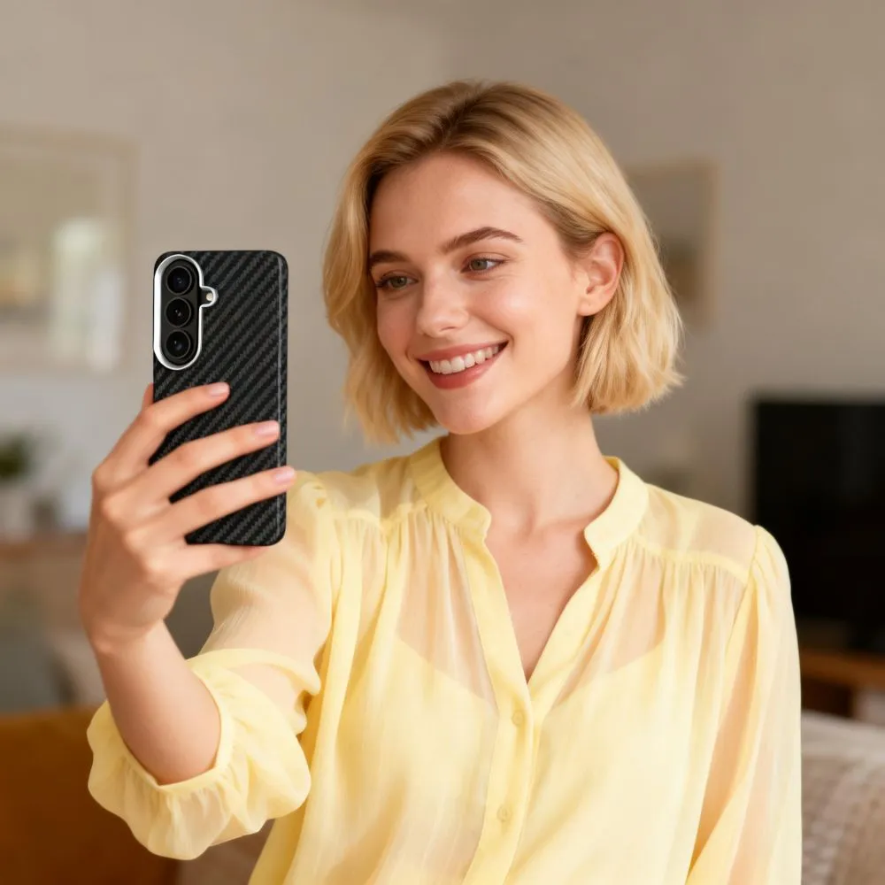 Samsung Galaxy S26 Telefona vāciņš melns TECH-PROTECT ION CARBON MAGSAFE