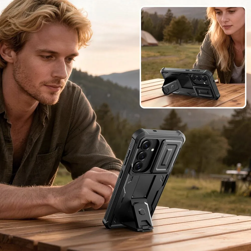 Samsung Galaxy S26 Telefona vāciņš melns TECH-PROTECT KEVLAR CAM+ 2-SET