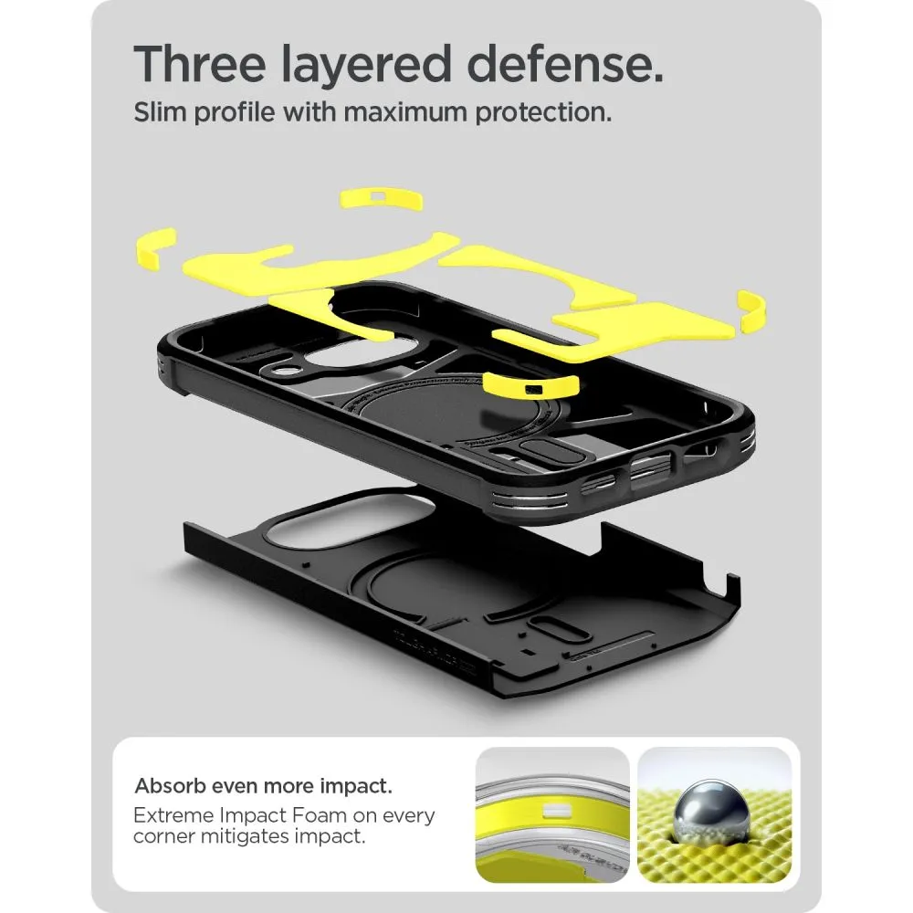 Google Pixel 10A suojakuori musta SPIGEN TOUGH ARMOR MAG MAGSAFE