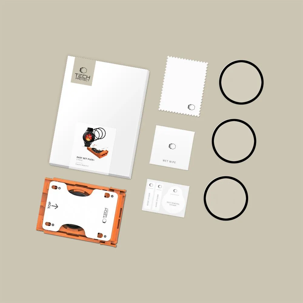 Xiaomi Watch 5 Tempered glass  TECH-PROTECT EASY SET FLEX+ 3-PACK