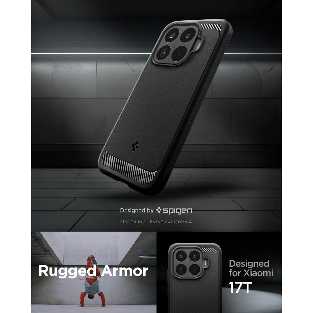 Xiaomi 17T Telefoni kaaned must SPIGEN RUGGED ARMOR