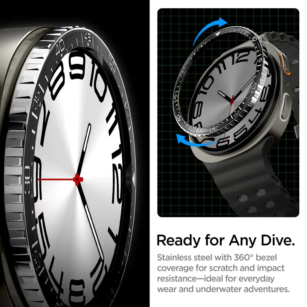 Samsung Galaxy Watch 9 Kaitseümbrised ja kotid must SPIGEN BEZEL TUNE DIVER (44 MM)