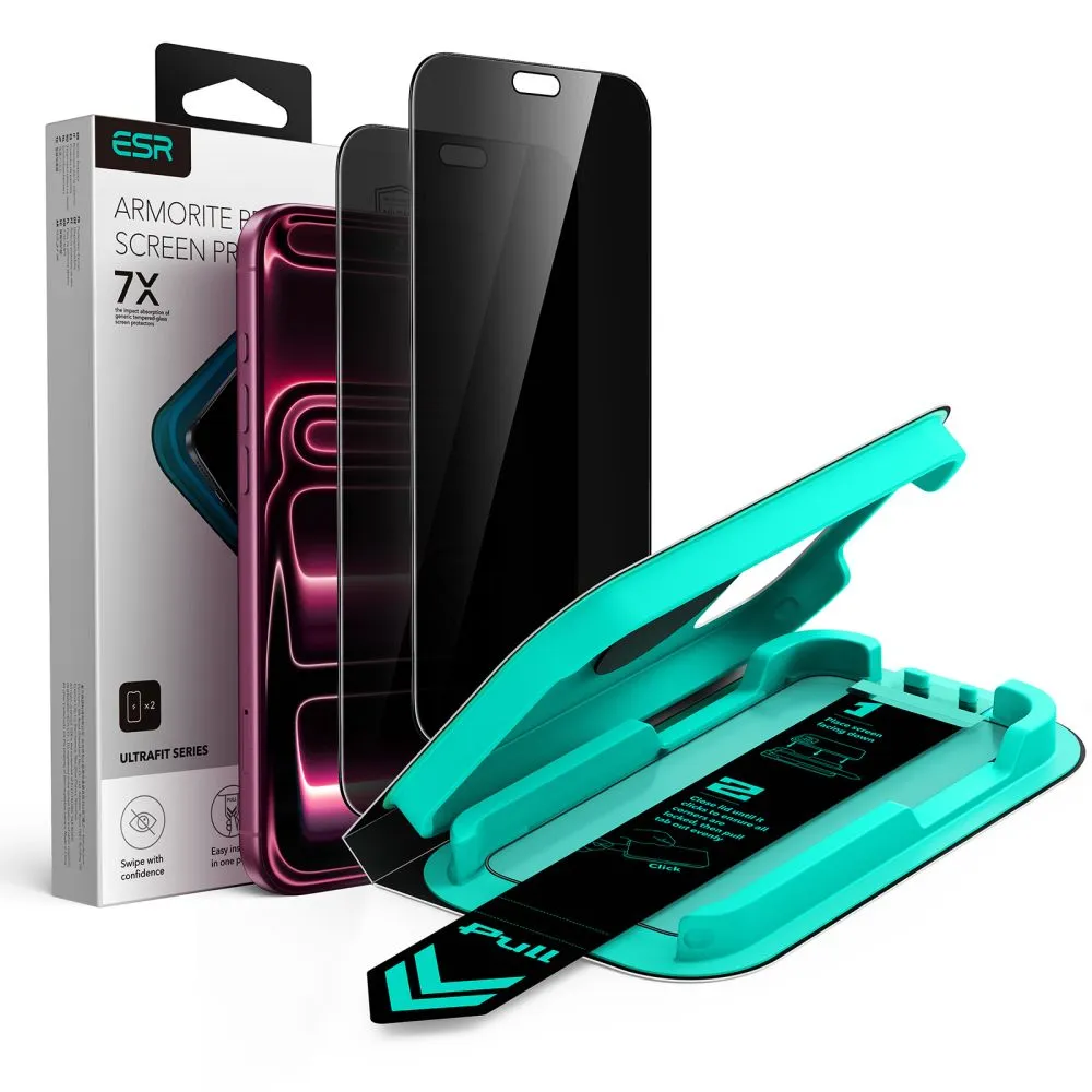 Apple iPhone 18 Pro Screen Protector ESR ULTRAFIT ARMORITE TEMPERED GLASS PRIVACY 2-PACK