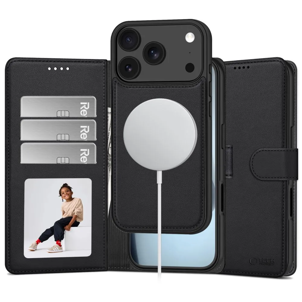 Apple iPhone 18 Pro suojakotelo musta TECH-PROTECT WALLET MAGSAFE
