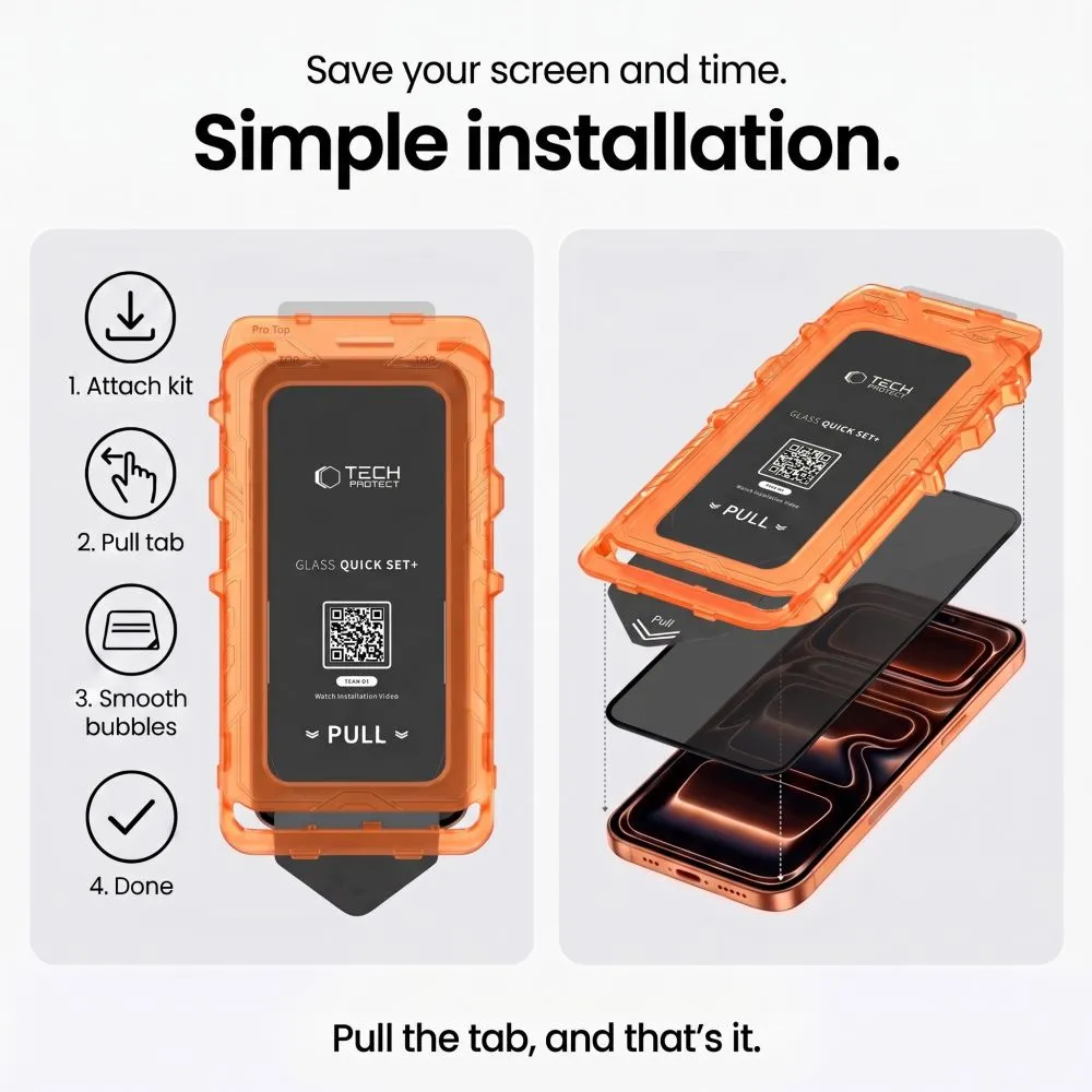 Apple iPhone 18 Pro Max Screen Protector TECH-PROTECT QUICK SET SPY+ PRIVACY 2-PACK