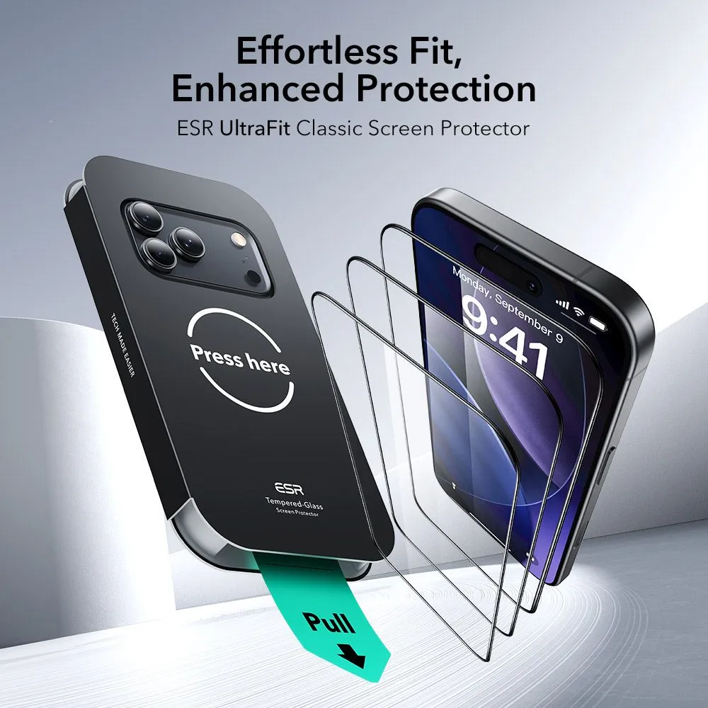 Apple iPhone 18 Pro Max Screen Protector ESR ULTRAFIT TEMPERED GLASS 2-PACK