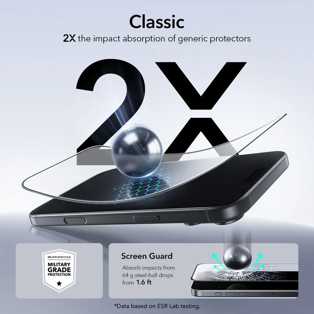 Apple iPhone 18 Pro Max Screen Protector ESR ULTRAFIT TEMPERED GLASS 2-PACK