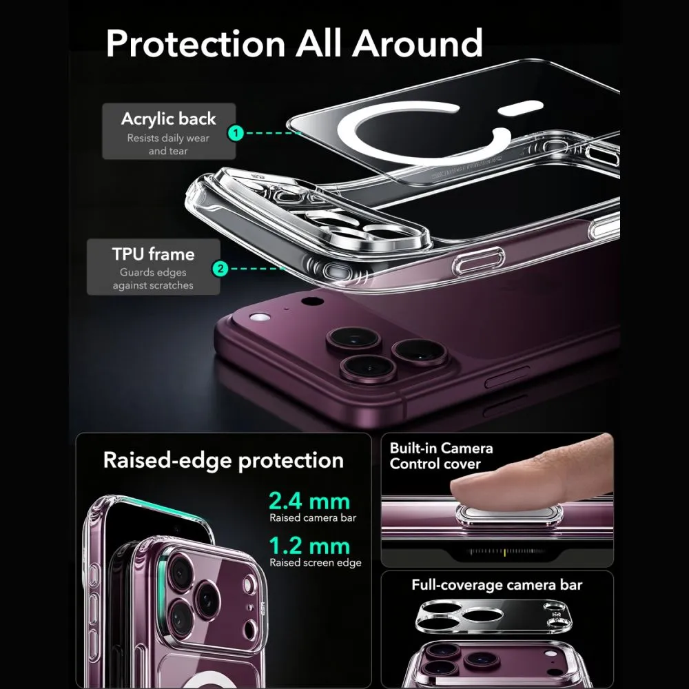 Apple iPhone 18 Pro Max Telefoni kaaned ESR CLASSIC HYBRID MAGSAFE and TEMPERED GLASS