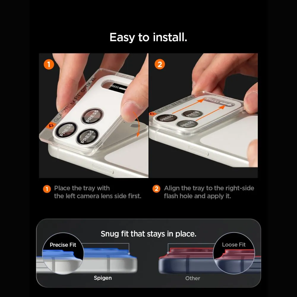Apple iPhone 18 Pro Max Screen Protector  SPIGEN OPTIK PRO XL GLAS.TR EZ FIT CAMERA PROTECTOR