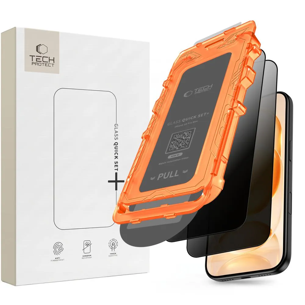 Apple iPhone 18 Pro Max Screen Protector TECH-PROTECT QUICK SET SPY+ PRIVACY 2-PACK