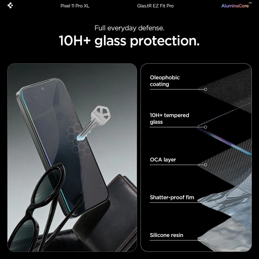 Google Pixel 11 Pro XL Ekrano apsaugos  SPIGEN GLAS.TR EZ FIT PRO AC 2-PACK