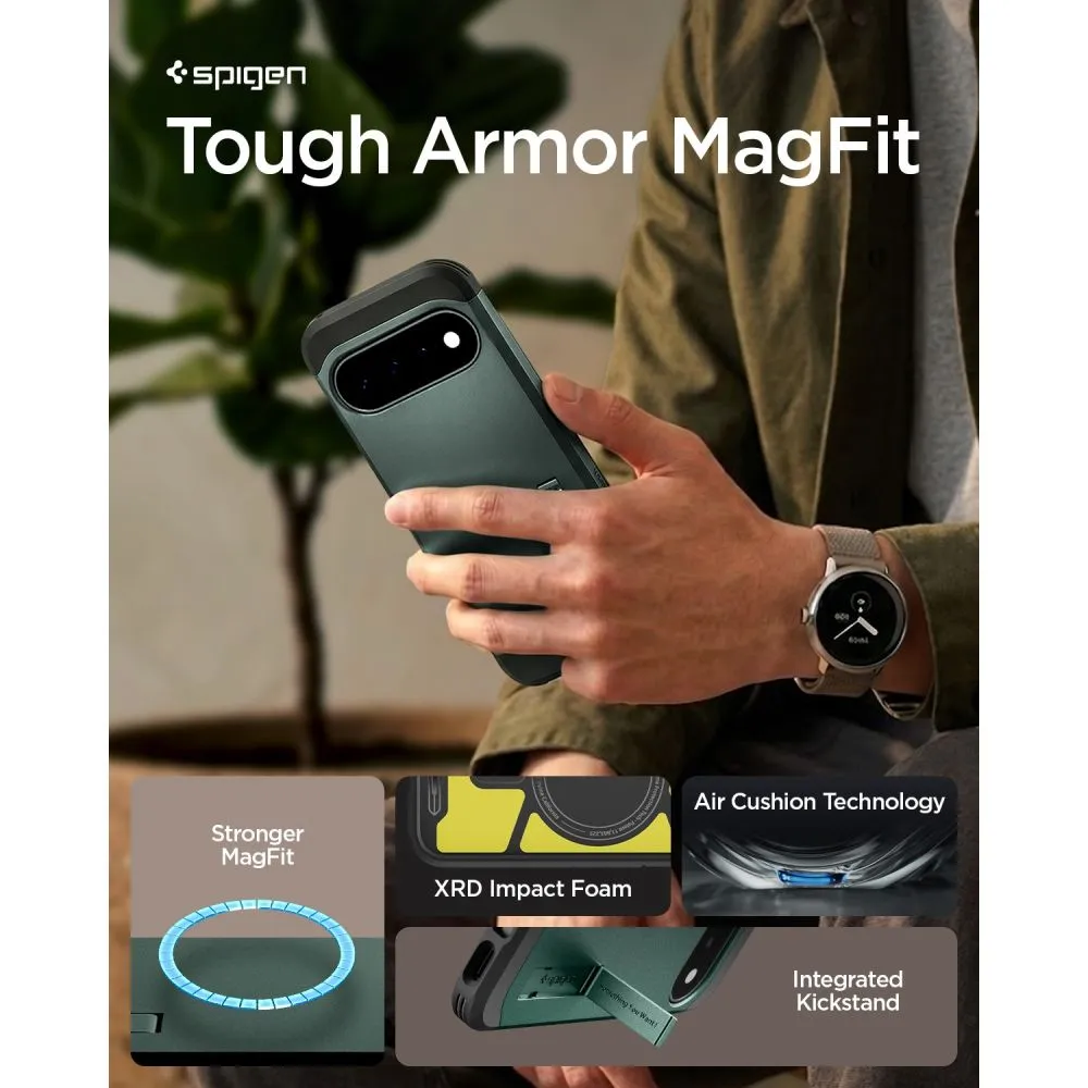 Google Pixel 11 Phone Cover green SPIGEN TOUGH ARMOR MAG MAGSAFE