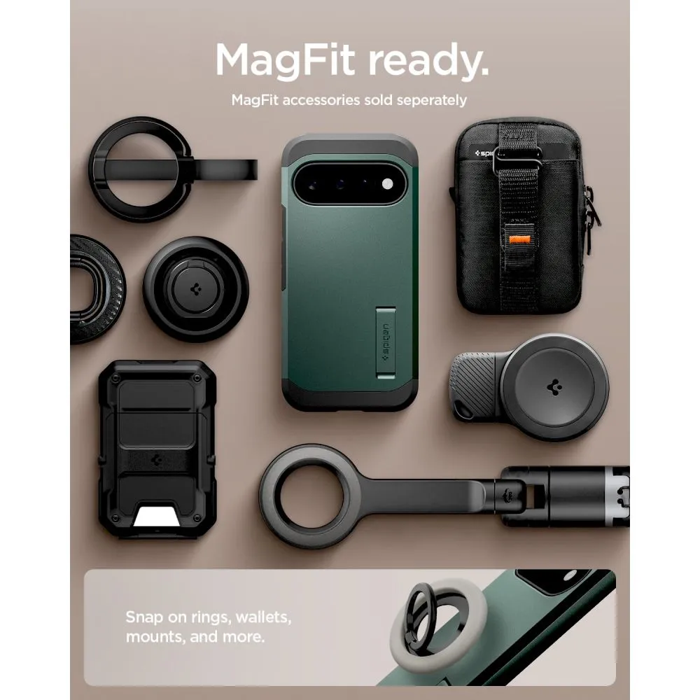 Google Pixel 11 Phone Cover green SPIGEN TOUGH ARMOR MAG MAGSAFE
