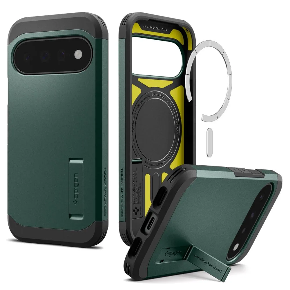 Google Pixel 11 Phone Cover green SPIGEN TOUGH ARMOR MAG MAGSAFE