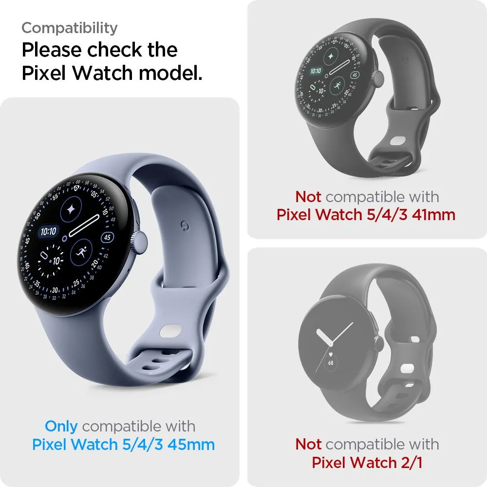 Google Pixel Watch 5 kaitseklaas  SPIGEN ELITE SHIELD ”EZ FIT” 2-PACK (45 MM)