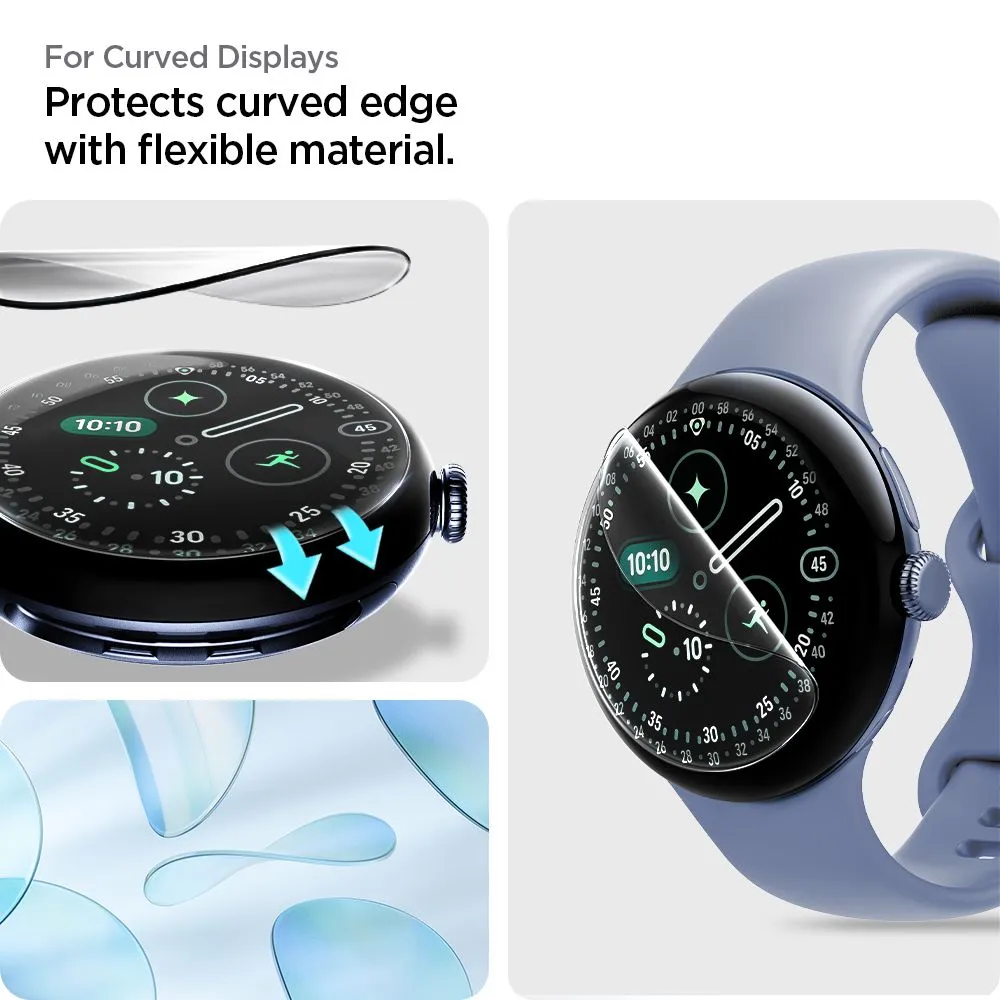 Google Pixel Watch 5 kaitseklaas  SPIGEN ELITE SHIELD ”EZ FIT” 2-PACK (45 MM)