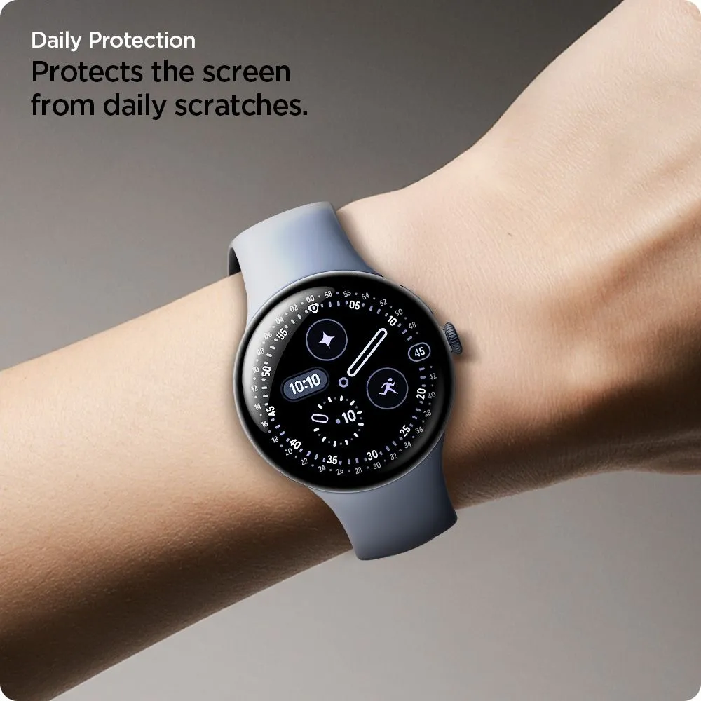Google Pixel Watch 5 kaitseklaas  SPIGEN ELITE SHIELD ”EZ FIT” 2-PACK (45 MM)