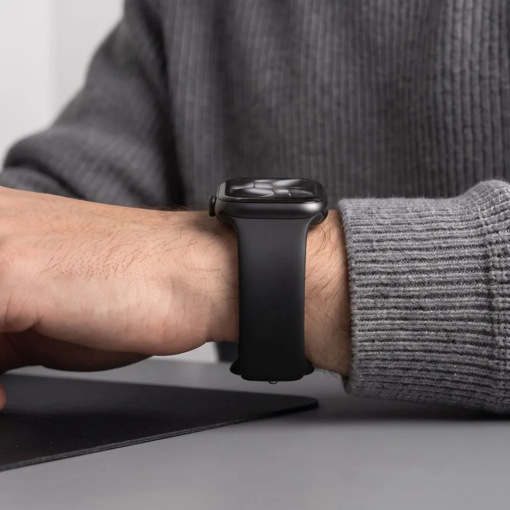 Apple Watch Ultra 4 Nutikellade rihmad must TECH-PROTECT SILICONE (49mm)