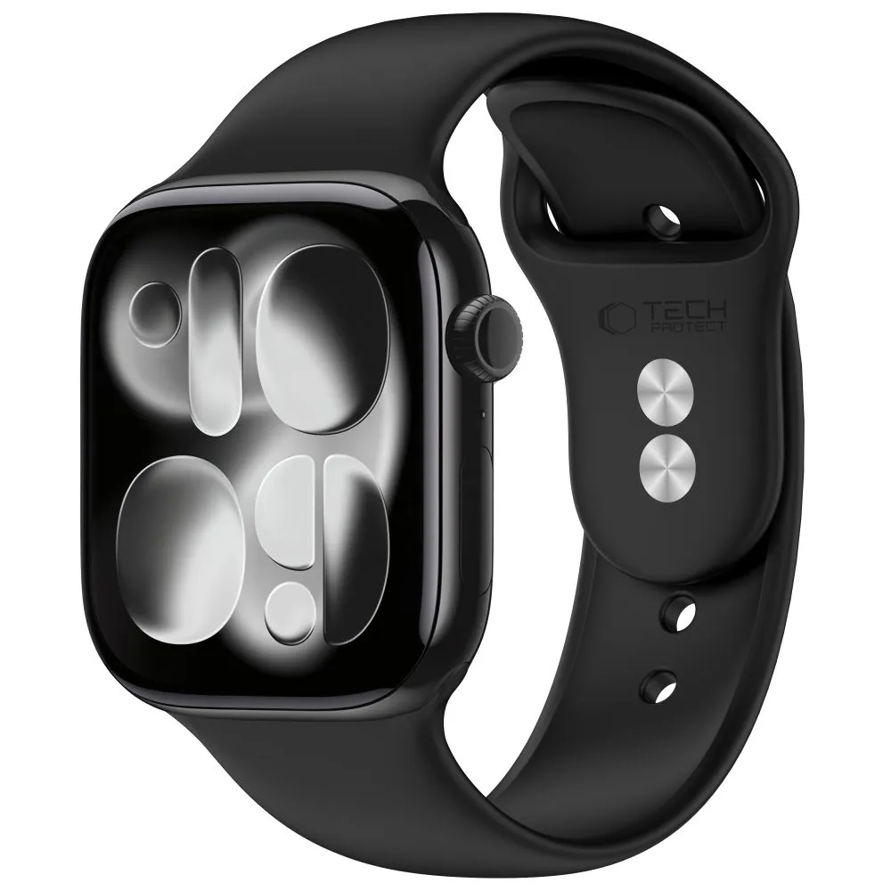Apple Watch Ultra 4 Nutikellade rihmad must TECH-PROTECT SILICONE (49mm)