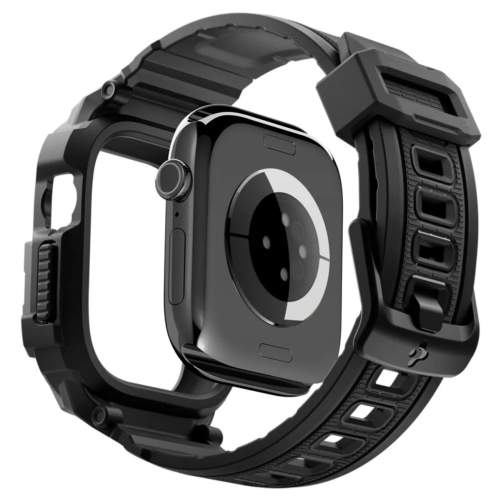 Apple Watch 12 Älykellon rannekkeet musta SPIGEN RUGGED ARMOR PRO (42 MM)