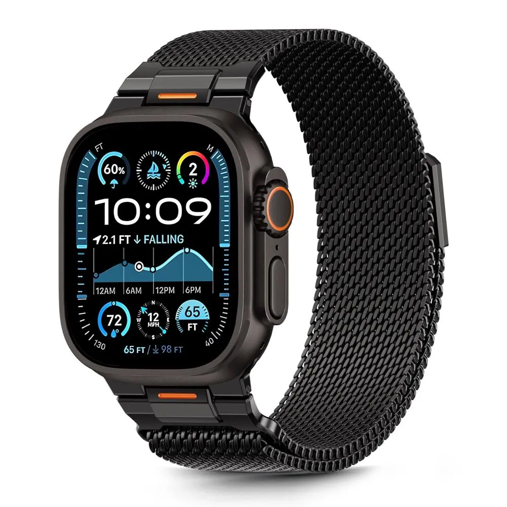 Apple Watch 12 Nutikellade rihmad must TECH-PROTECT MILANO VANGUARD (44/45/46 MM)