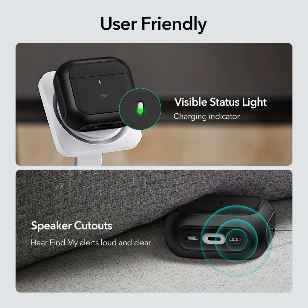 Apple AirPods 5 Aizsargvāciņi un maciņi melns ESR ORBIT HALOLOCK MAGSAFE