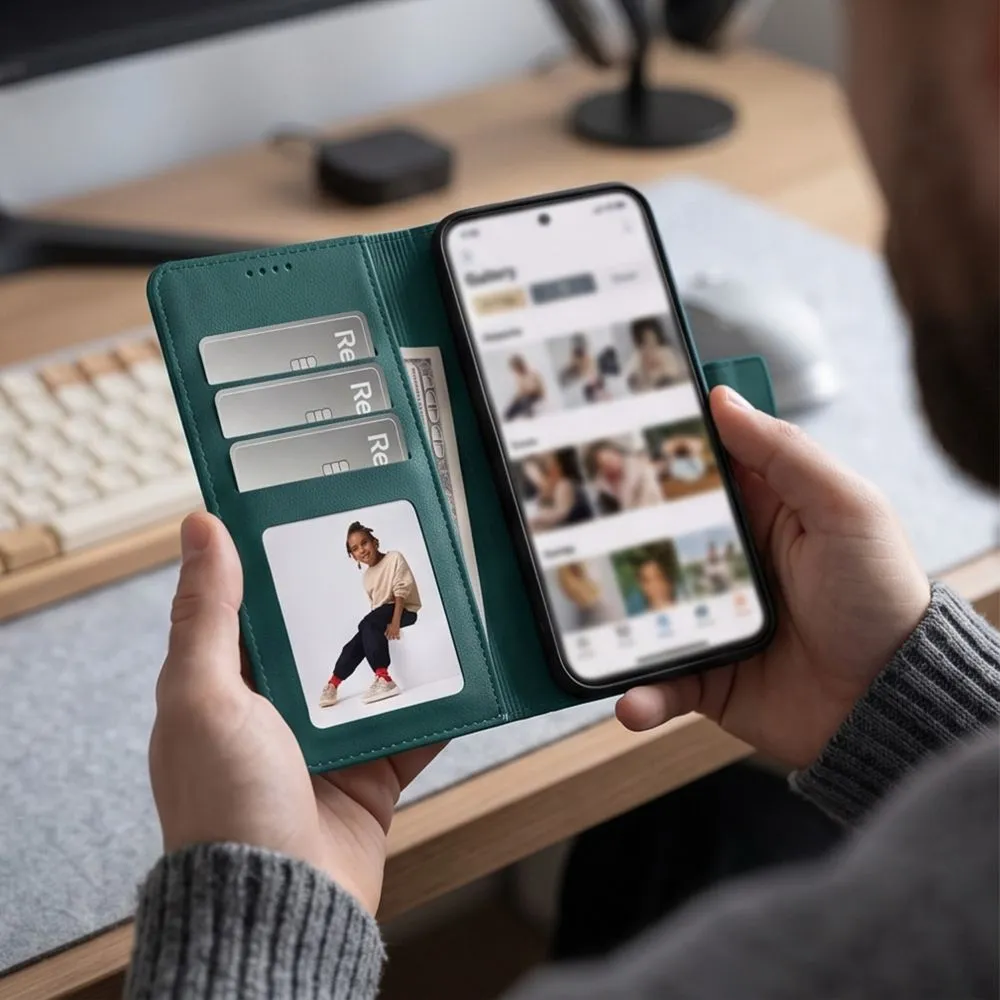 Xiaomi RedMi Note 17 Pro 5G чехол зеленый TECH-PROTECT WALLET