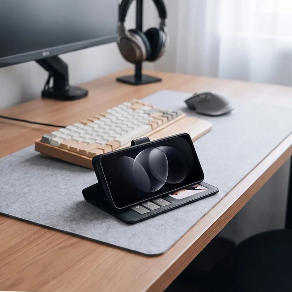 Xiaomi RedMi Note 17 Pro 5G Telefona maciņš melns TECH-PROTECT WALLET